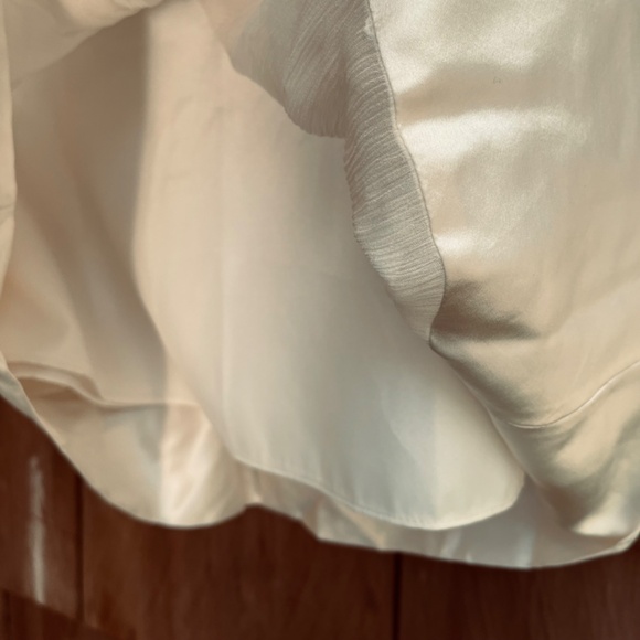 BCBG π― Silk Lace Chiffon Satin Cocktail Dress Sz 4 Cream - Picture 7 of 15